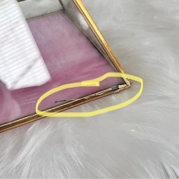 NEW! Set of 2 Glass Pyramid Pink Gold Jewelry Storage Organizer Home Decor - Picture 8 of 9